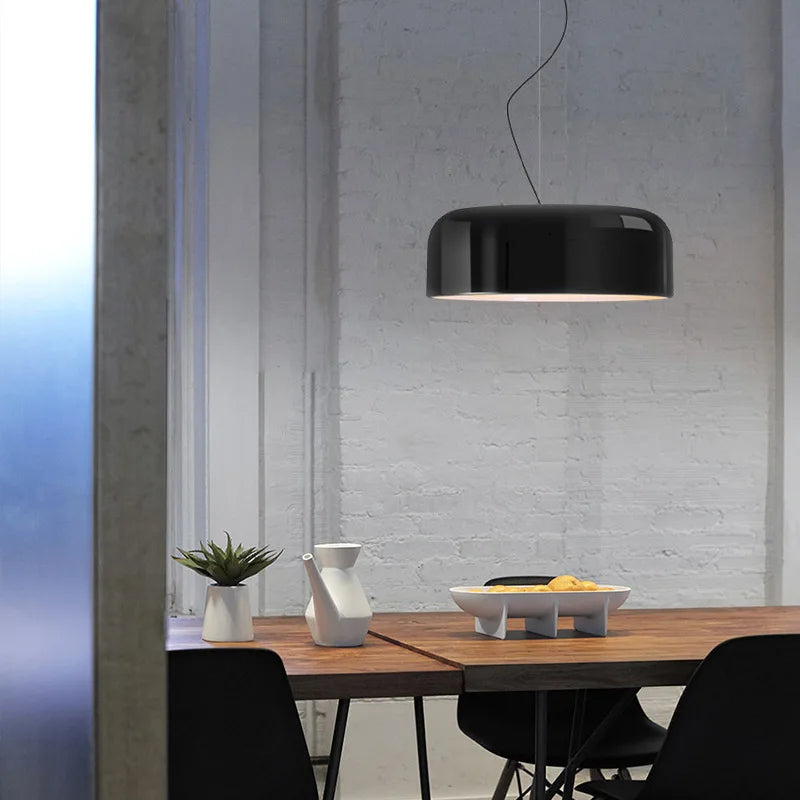 Decorbites™ Glänzende Schwarze Runde Nordische Pendelleuchte für Esszimmer- und Bar-Dekoration