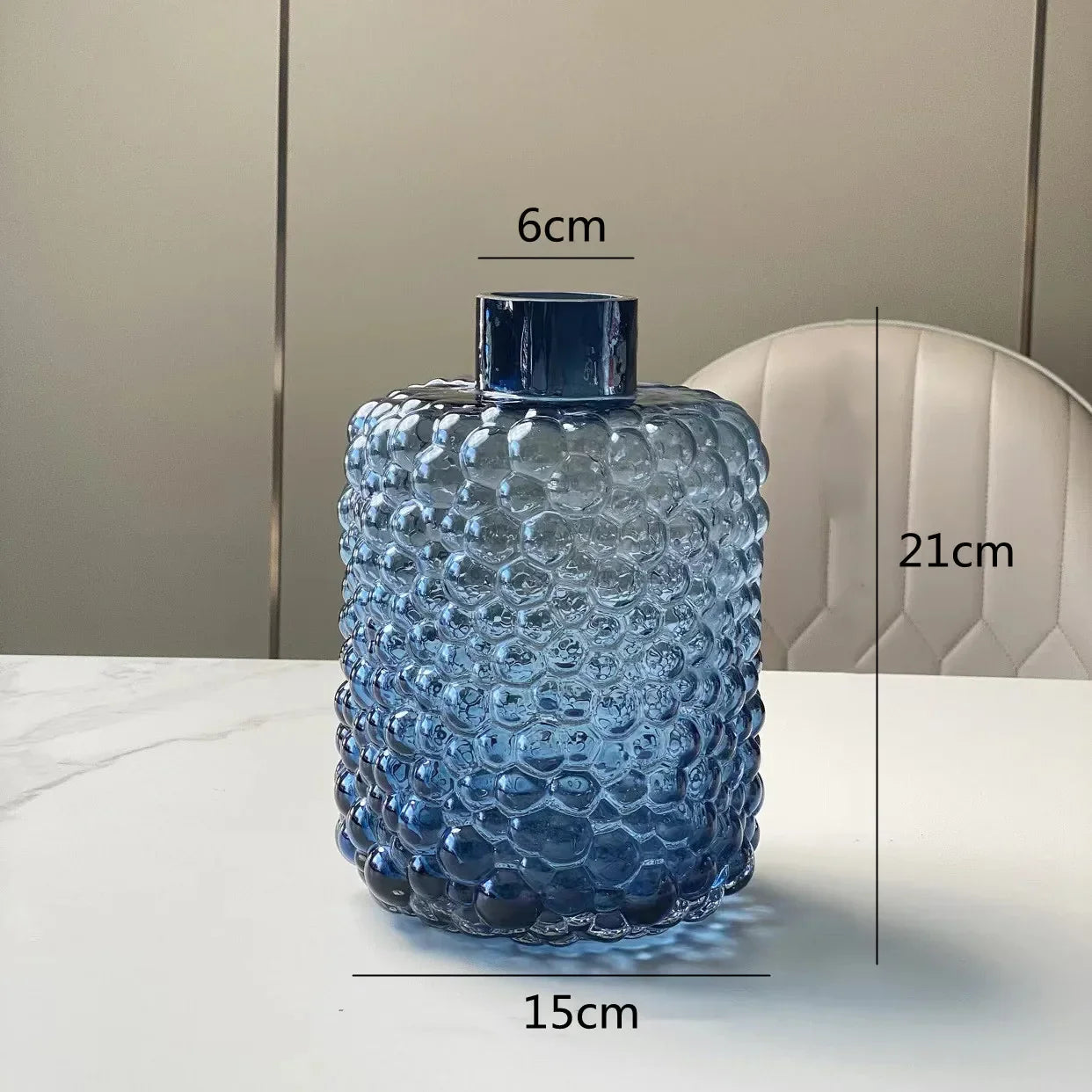 DecorBites™ Clear Glass Flower Vase Hydroponic Home Decoration Texture Uneven Texture