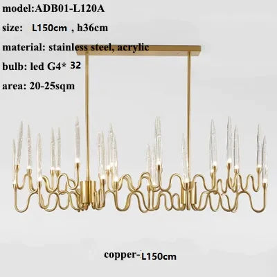 DecorBites™ Crystal Branch Chandelier: Nordic LED Pendant Light for Home Décor & Wedding Lighting