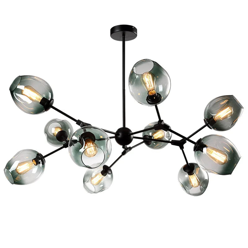 DecorBites™ Glass LED Chandelier Pendant Light for Home Ceiling Dining Room Suspension