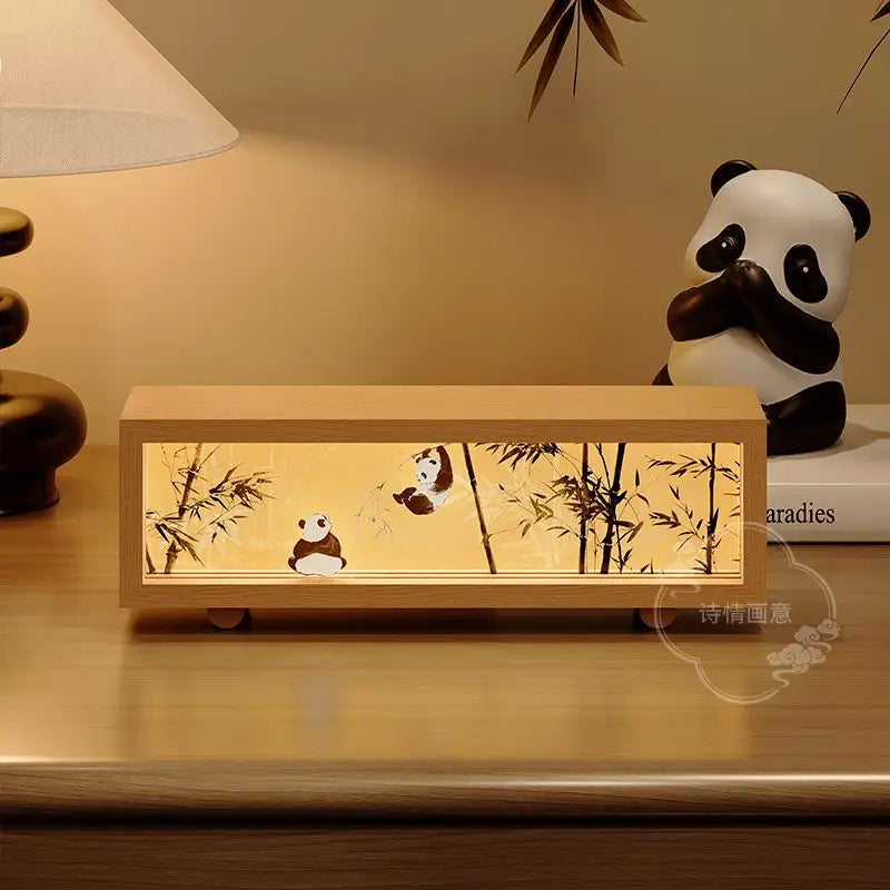 DecorBites™ Chinese Wind Lamp Tabletop Painting Creative Night Light Bedroom Decor