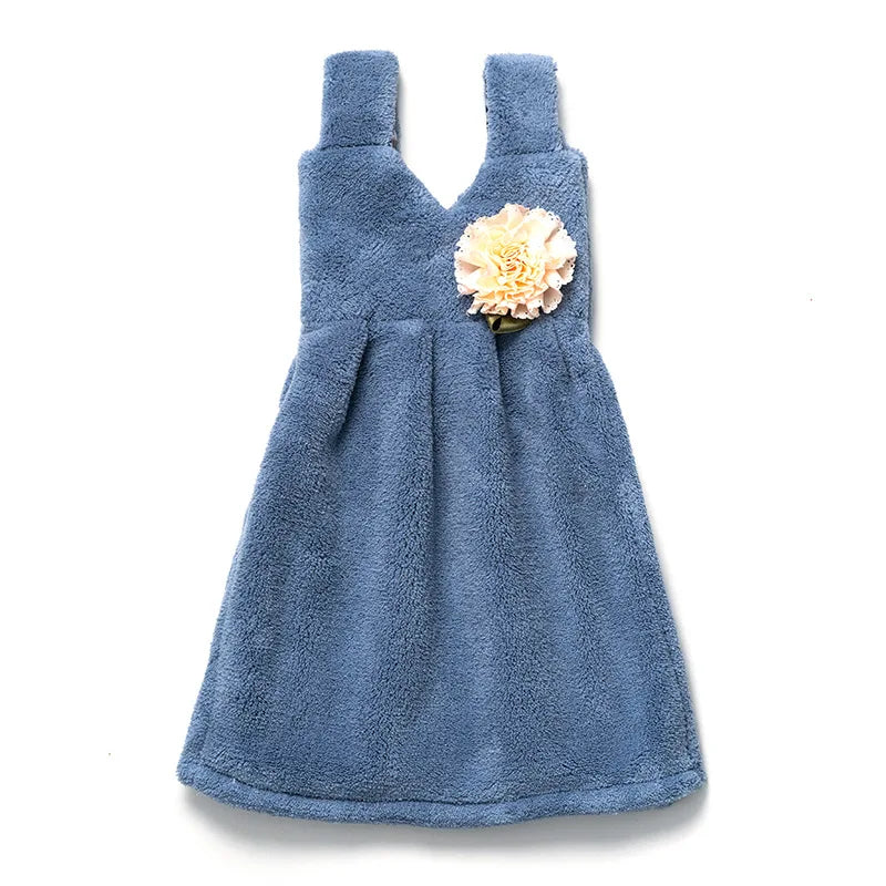 DecorBites™ Kids' Cute Dress Hand Towel: Thick Coral Velvet, Soft Touch, Home & Kitchen Cleaning