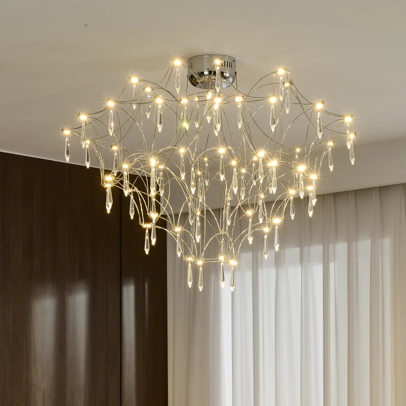DecorBites™ Deluxe Crystal Star Lamp: Designer LED Lighting for Modern Living Room & Villa