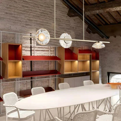 DecorBites™ Glass LED Chandeliers Gold Metal 3000K: Restaurant Parlor Kitchen Dining Lighting