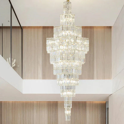 DecorBites™ Crystal Staircase Chandelier: Luxury European Style for Villa Living Room