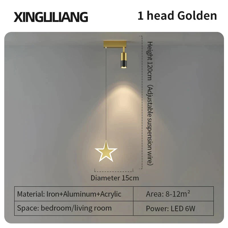DecorBites™ Golden Pendant Chandelier for Bedroom & Living Room Décor