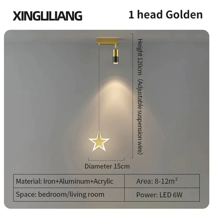 DecorBites™ Golden Pendant Chandelier for Bedroom & Living Room Décor