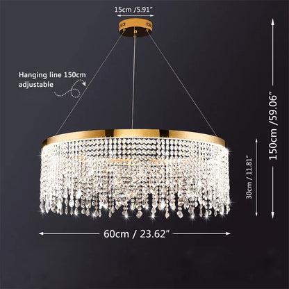 DecorBites™ Crystal Chandelier Pendant Light LED Fixture for Living Dining Room Glamorous Home Decor