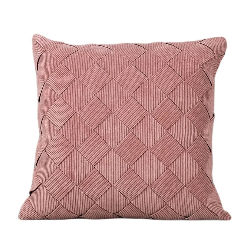 DecorBites™ Grey Weaving Luxury Pillow Cover 45x45cm for Sofa Livingroom Bedroom