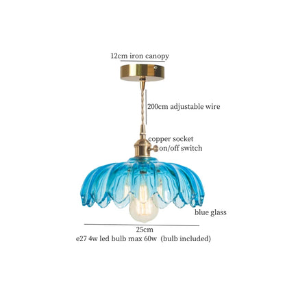 DecorBites™ Green Brass Glass LED Pendant Light for Kitchen Cafe Bar Loft Decoration