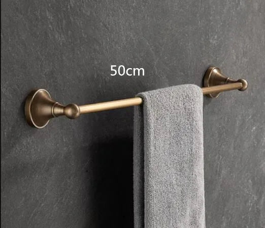 DecorBites™ Antique Brass Bathroom Accessory Set: Towel Rack, Paper Holder, Soap Dish, Towel Ring, & More