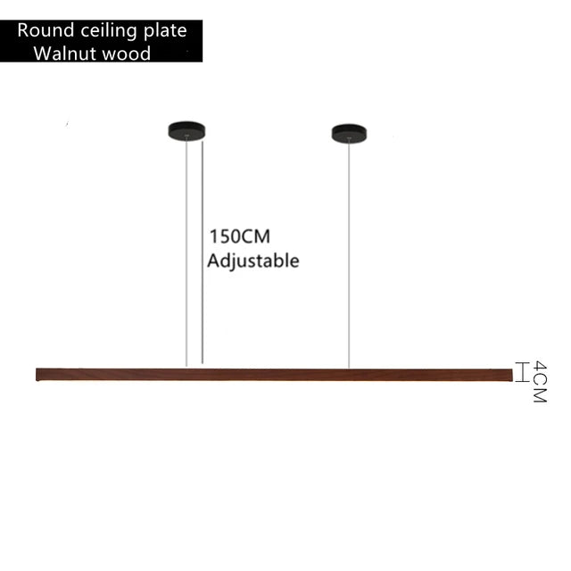 DecorBites™ Dimmable Wooden Pendant Lamp: Long Strip Minimalist Hanging Indoor Lighting