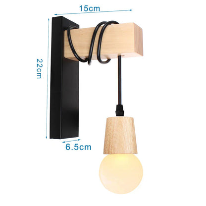 Decorbites™ Loft Amerikanisches Eisenholz Wandarmleuchte Vintage Käfigschutz Lampenschirm Armatur