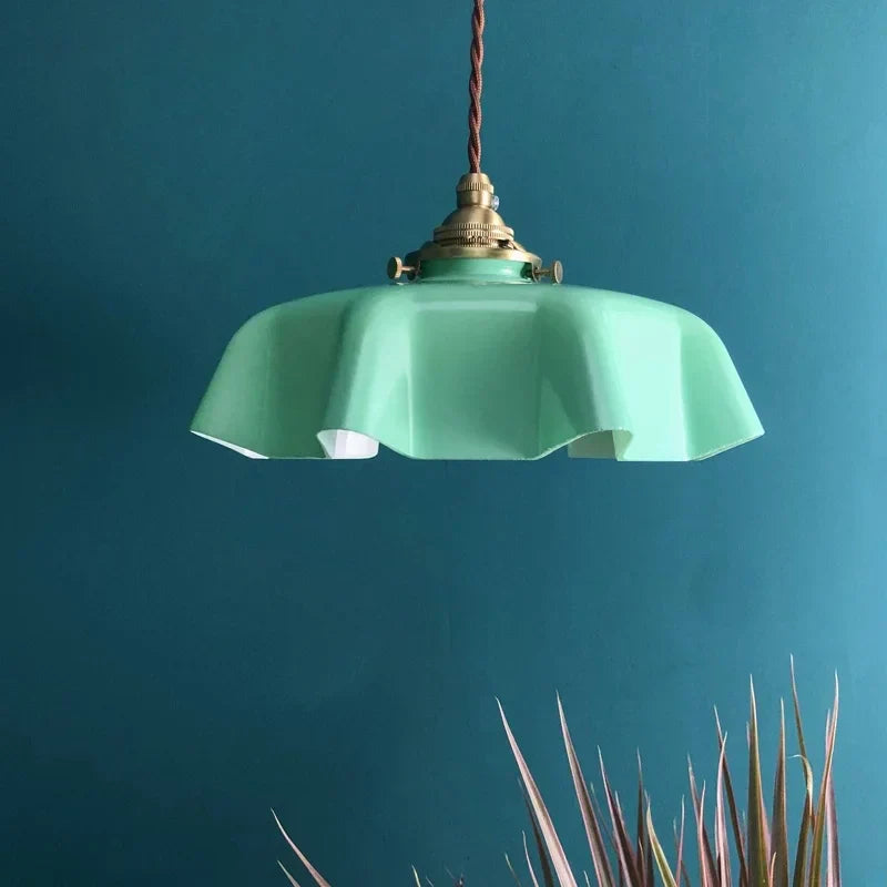 Lámpara colgante LED DecorBites™ de cobre y cristal color crema para cocina, dormitorio y sala de estar