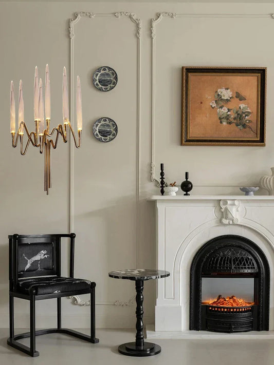 Aplique de pared DecorBites™ Crystal Candle: Lámpara retro de lujo para la decoración de la sala de estar.