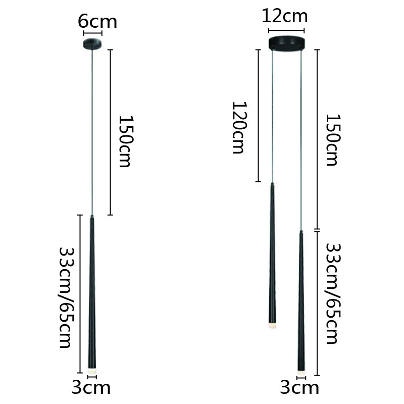 DecorBites™ LED Minimalist Pendant Lamp - Black/White for Bedroom, Dining, Coffee Shop Lighting