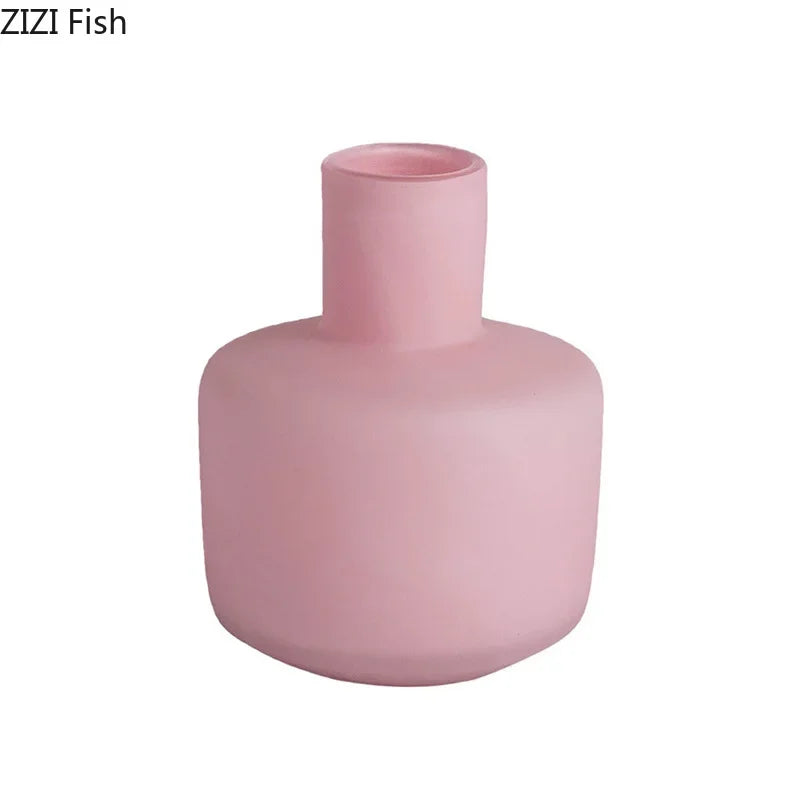 DecorBites™ Glass Vase Desk Decoration Pot with Artificial Flowers - Modern Aesthetic Decor