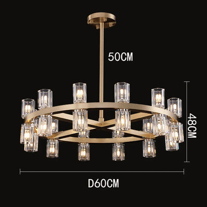 DecorBites™ Crystal Chandelier: Luxury Living Room & Dining Room Pendant Light