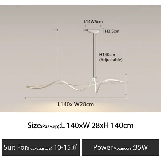 ثريا DecorBites™ LED المصنوعة من الألومنيوم: إضاءة جزيرة طعام عصرية لديكور داخلي أنيق