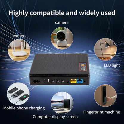 DecorBites™ DC UPS Backup Battery 16000mAh 5V 9V 12V for Router Modem Switch