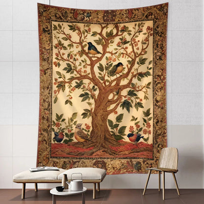 Decobites Flower Bird Life Tree Tapestry Wall Hanging Art Psychedelic Bohemian Decor