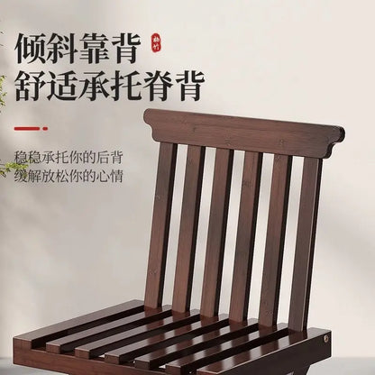 كرسي مازا منخفض من الخيزران مع مسند ظهر من DecorBites™ - كرسي مازا محمول قابل للطي للاستخدام المنزلي