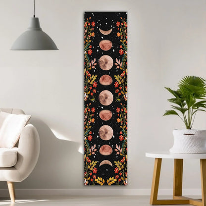 Decobites Moon Phase Flower Tapestry: Boho Wall Hanging & Home Decor