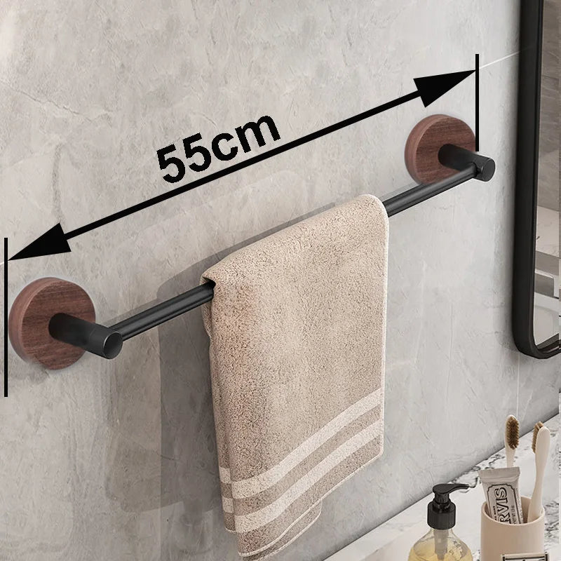 DecorBites™ Matte Black Wall Mounted Towel Bar - Modern Bathroom Accessories Holder