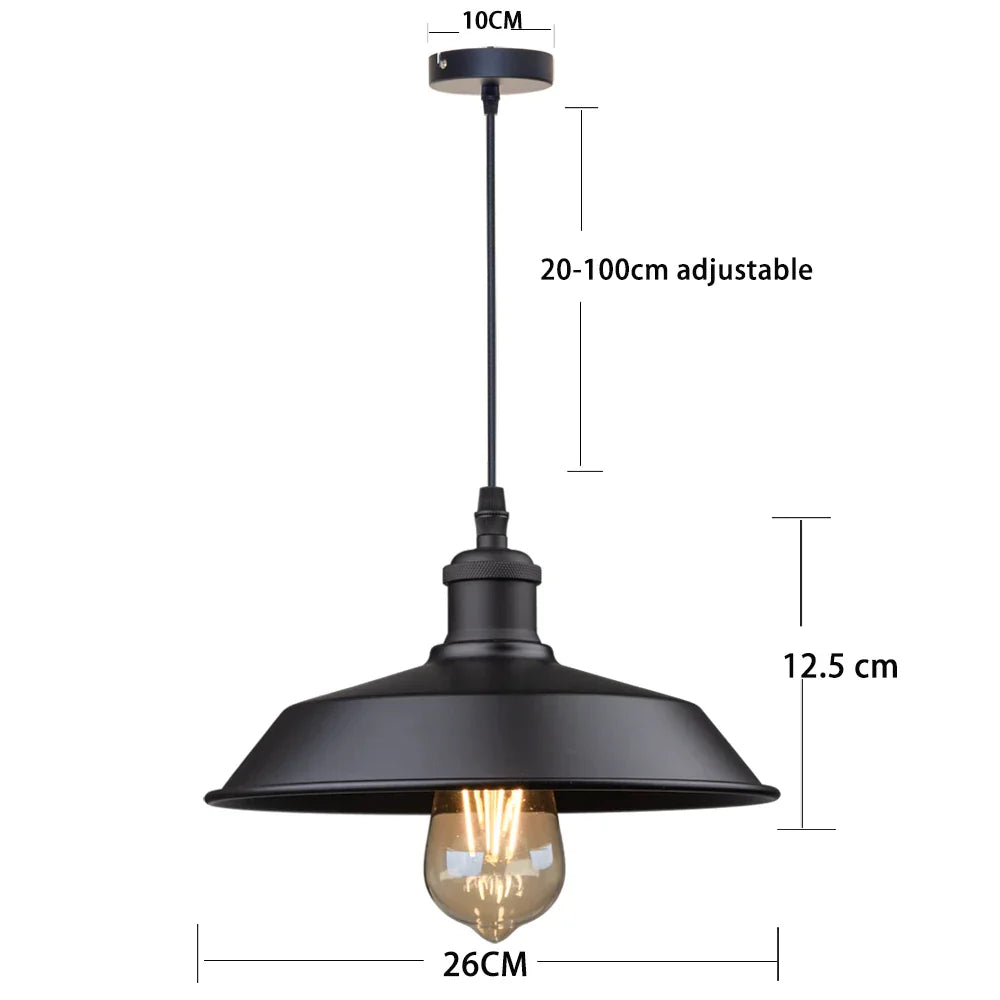 DecorBites™ Black Farmhouse Pendant Light for Kitchen Island Stair Dining Hallway