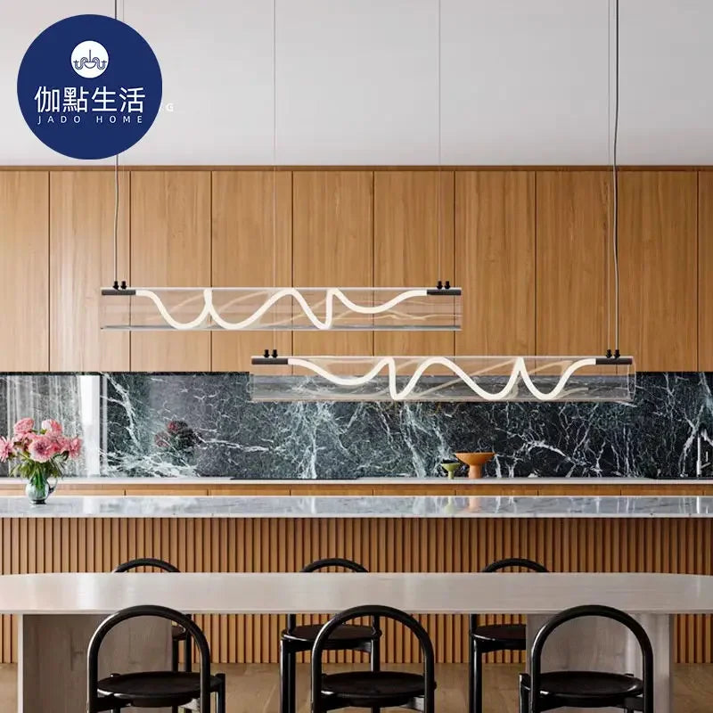 DecorBites™ Gold LED Chandelier: Nordic Minimalist Dimming Pendant Lights for Home Decor