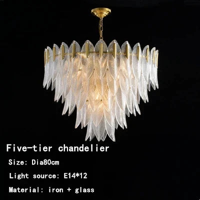 DecorBites™ Leaf Glass Pendant Lamp: Modern Luxury Crystal Suspension for Living Room, Restaurant, Bedroom.