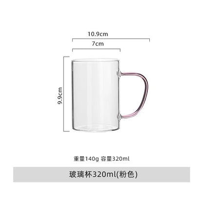 DecorBites™ Heat-Resistant Glass Cup with Handle for Drinks - Home Essential