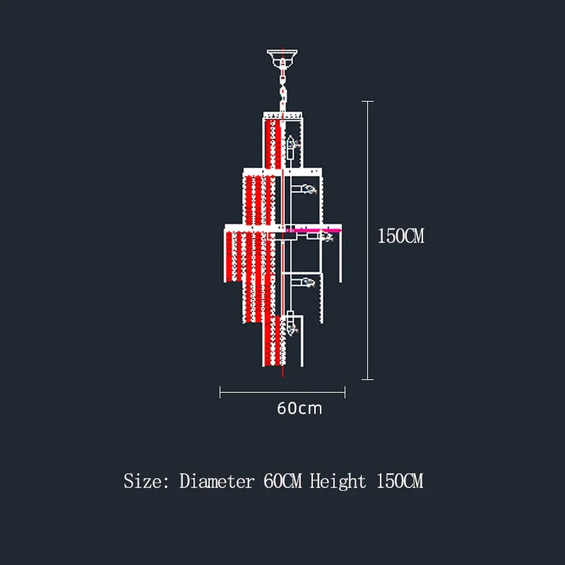 DecorBites™ Large Golden Crystal Chandelier for Modern Luxury High Ceilings