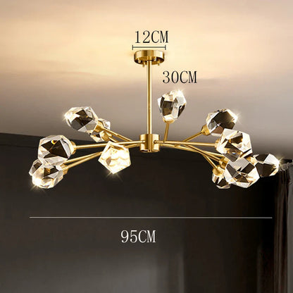 DecorBites™ Crystal Chandelier: Luxury Living Room Dining Ceiling Light