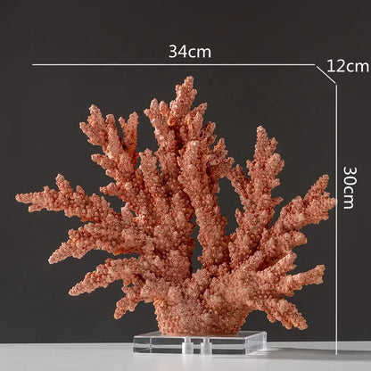 DecorBites™ Coral Resin Sculpture: Colorful Crystal Ornaments for Home Decor
