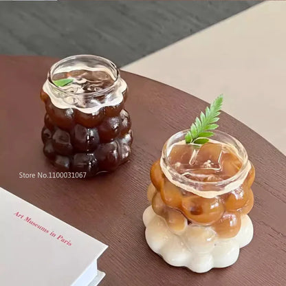 DecorBites™ Heat-Resistant Grape Glass Cup Set: Transparent Drinking Cups for Coffee, Tea, Juice & Beer