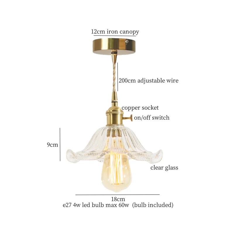 DecorBites™ Green Glass LED Pendant Light Fixture - Modern Nordic Hanging Lamp