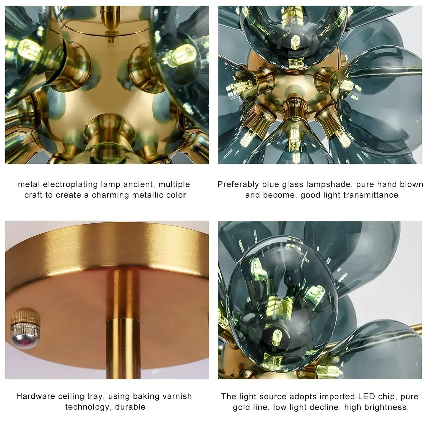 Lámpara colgante LED con bola de cristal DecorBites™ - Lámpara de diseño moderno para cocina y comedor