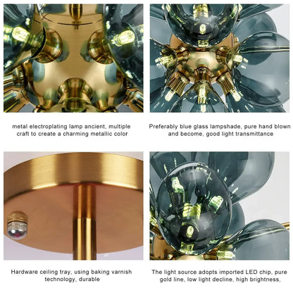 Lámpara colgante LED con bola de cristal DecorBites™ - Lámpara de diseño moderno para cocina y comedor