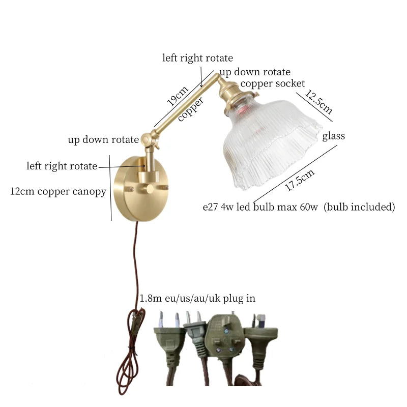 DecorBites™ Clear Glass LED Wall Sconce Switch Light - Nordic Minimalism Design