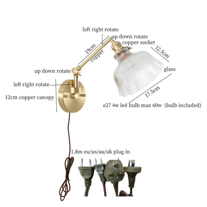 DecorBites™ Clear Glass LED Wall Sconce Switch Light - Nordic Minimalism Design