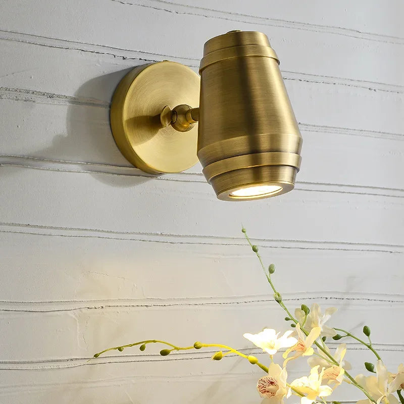 DecorBites™ Brass Wall Lamp: Postmodern Minimalist Nordic Style for Bedroom, Apartment, or Living Room