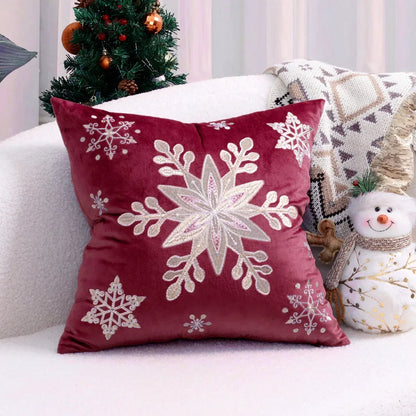 DecorBites™ Christmas Tree Embroidered Cushion Cover - Festive Decor Pillow Cover