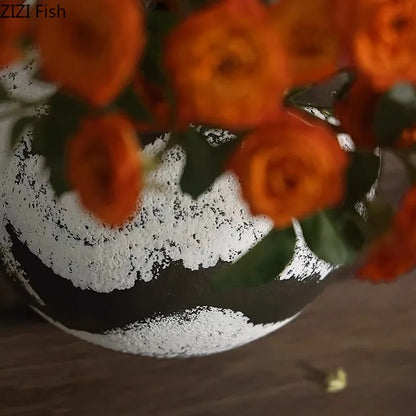 DecorBites™ Ink Painting Ceramic Vase: Flower Pots Desk Decor Crafts Floral Room Aesthetic
