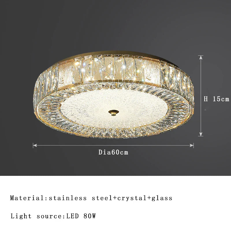 Lámpara de techo LED de vidrio dorado Decorbites™ con estructura de acero inoxidable