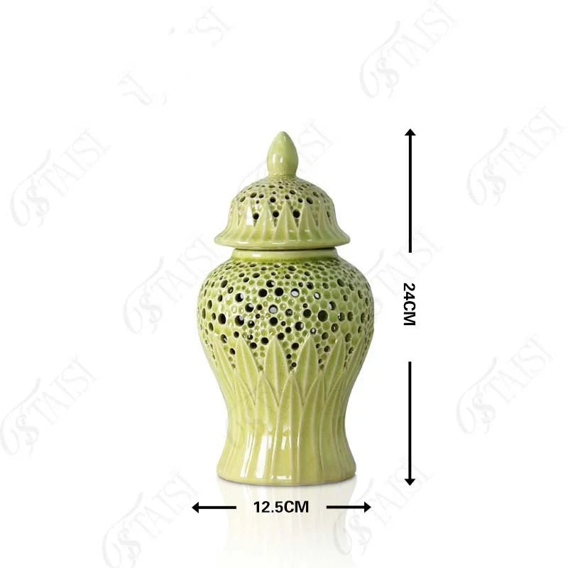 DecorBites™ Elegant Golden Porcelain Jar for Home Decoration and Storage