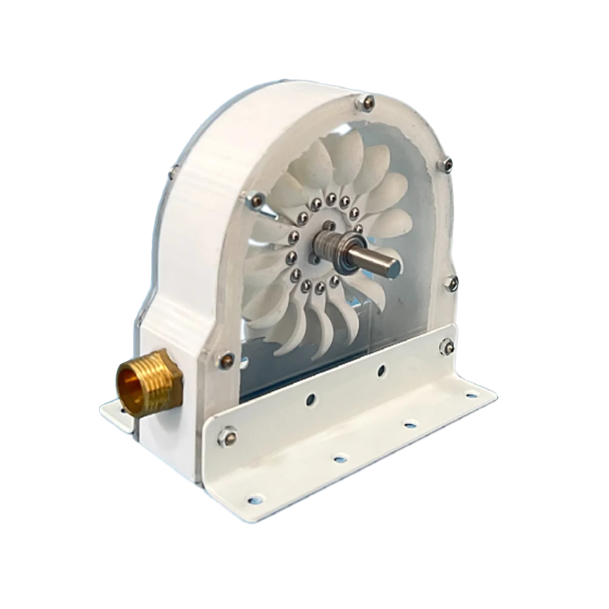 Turbina Pelton de impulso para generador hidroeléctrico DecorBites™ con adaptador para bricolaje, 100-300 W, 500-4000 RPM