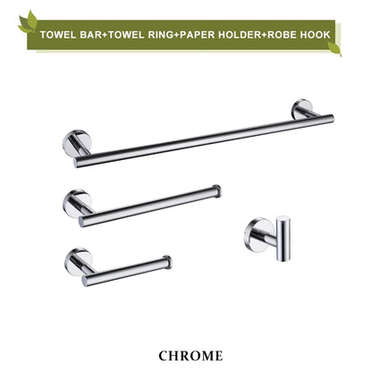 DecorBites™ Brushed Gold Bathroom Accessories Set Hand Towel Bar Rack Toilet Paper Holder