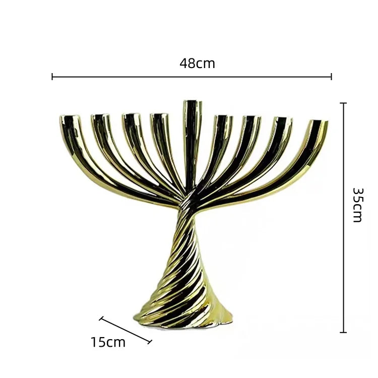 Conjunto de portavelas de torsión geométrica Decorbites™ de oro para una decoración elegante del hogar