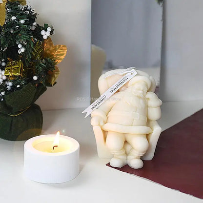 Santa Claus Silicone Candle Mold Diy Handmade Aromatherapy Candle Gypsum Craft Christmas Present